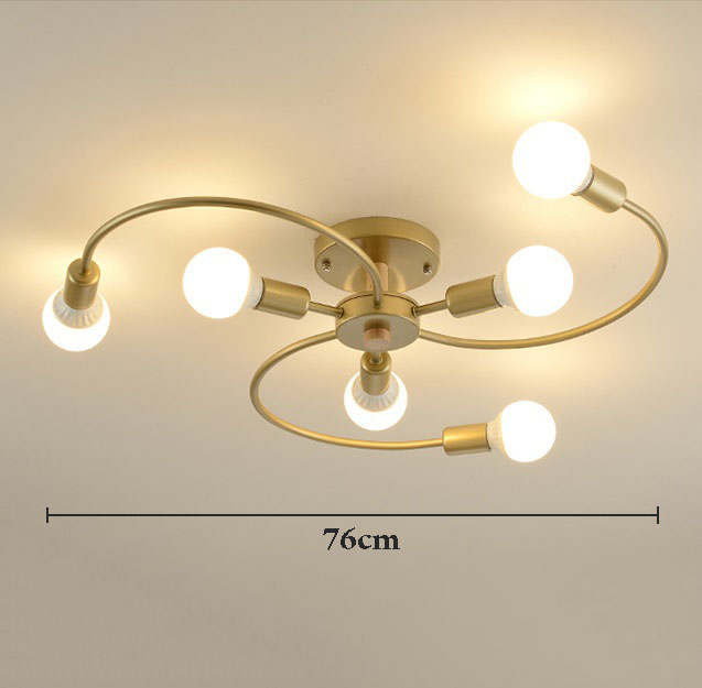 Đèn trần SEVER phong cách hiện đại, sang trọng loại 6 bóng - kèm bóng LED chuyên dụng - .