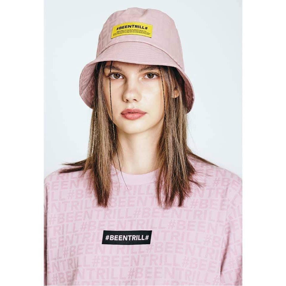 Áo thun tay lỡ phông Unisex nam nữ cotton beentrill monogram -B01 -Hồng
