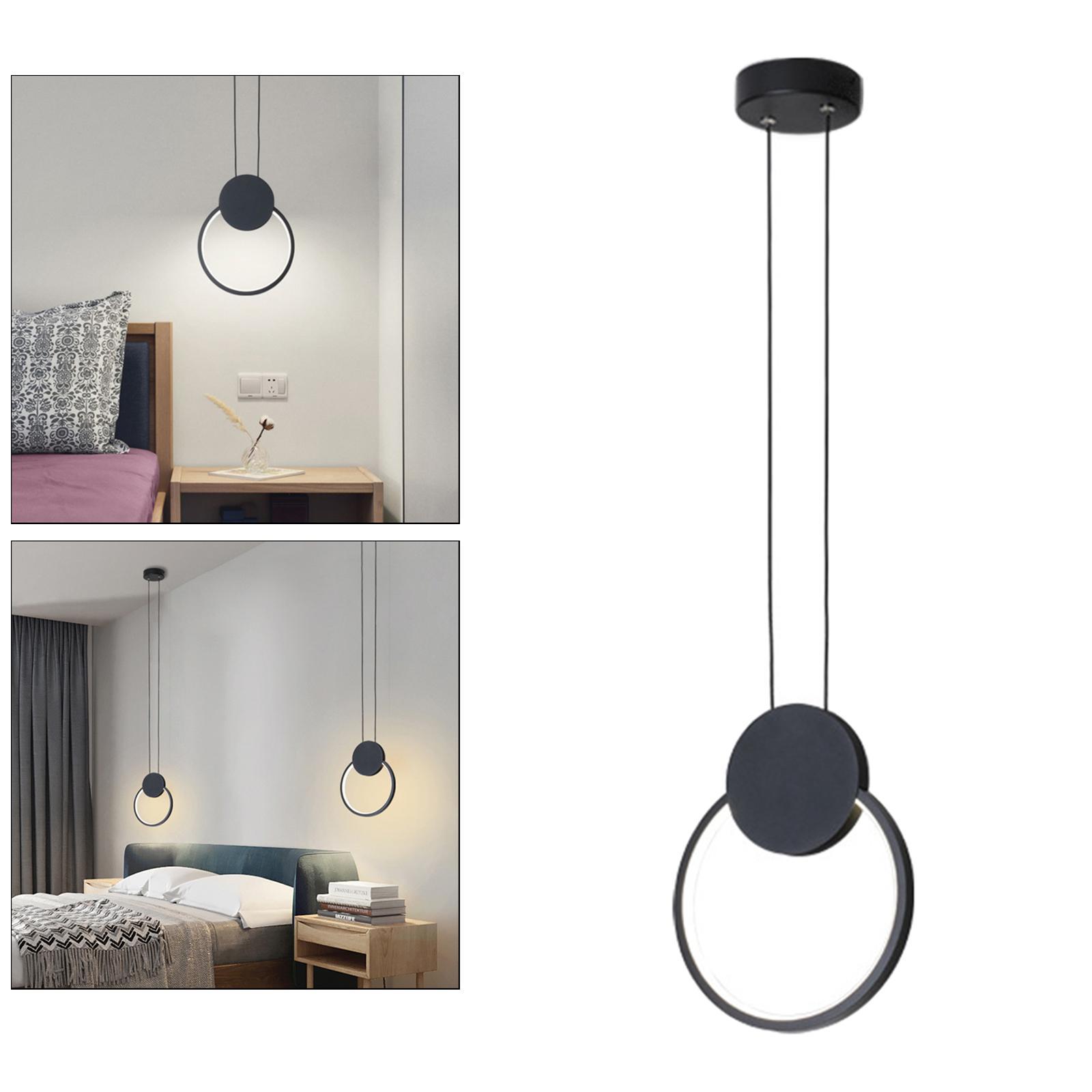 Minimalist Metal Pendant Hanging Light Dimmable Bedroom Dining Room Round
