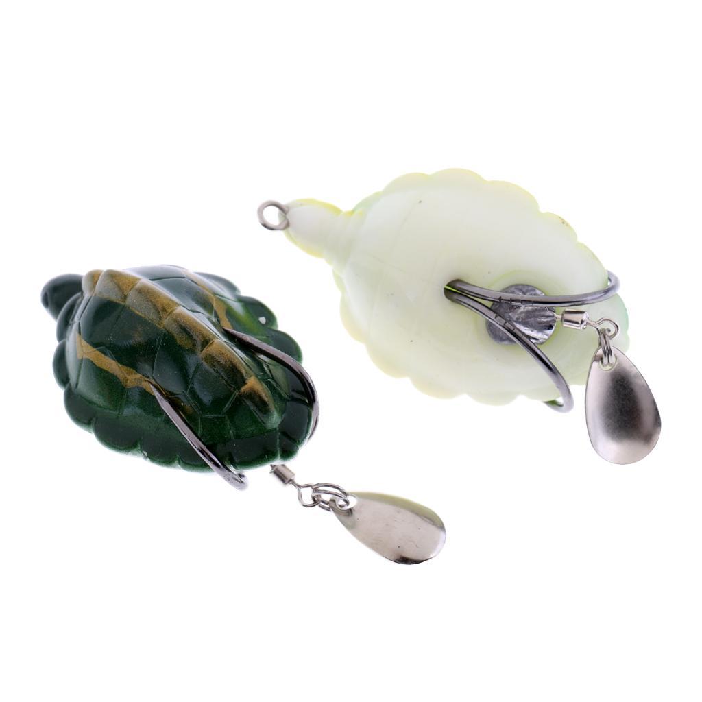 5Pcs Topwater Fishing Lure Hook Baits Crankbait Spinner Tortoise with Spoon