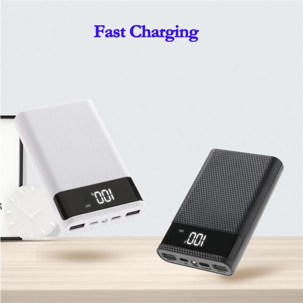 4 pin 18650 DIY Power Bank Case Hộp lưu trữ sạc 5V Dual USB Type C Android Giao diện Micro USB cho điện thoại thông minh Màu sắc: Trắng