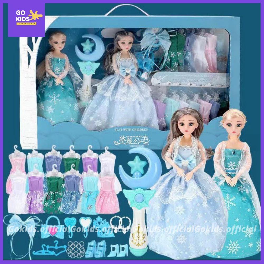 Hộp quà tặng búp bê công chúa băng giá Elsa ( kèm 12 bộ váy)