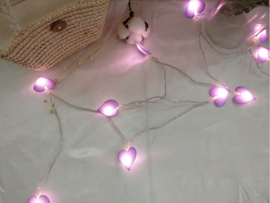 Đèn led dây trang trí trái tim vải tình yêu lãng mạn