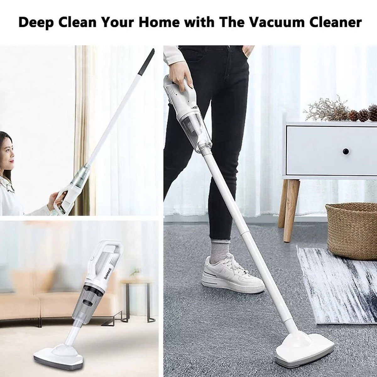 Máy Hút Bụi Cầm Tay Không Dây Sử Dụng Pin Sạc DAMAS Vacuum Cleaner D610W - Hàng Chính Hãng