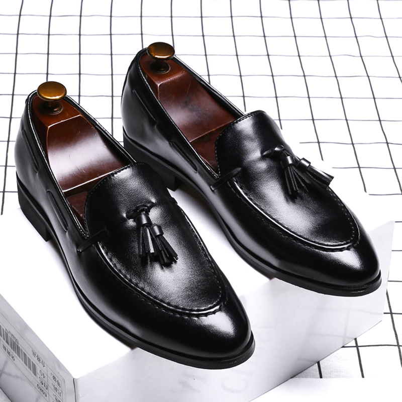 Giày Tây Loafer Tassel Đen