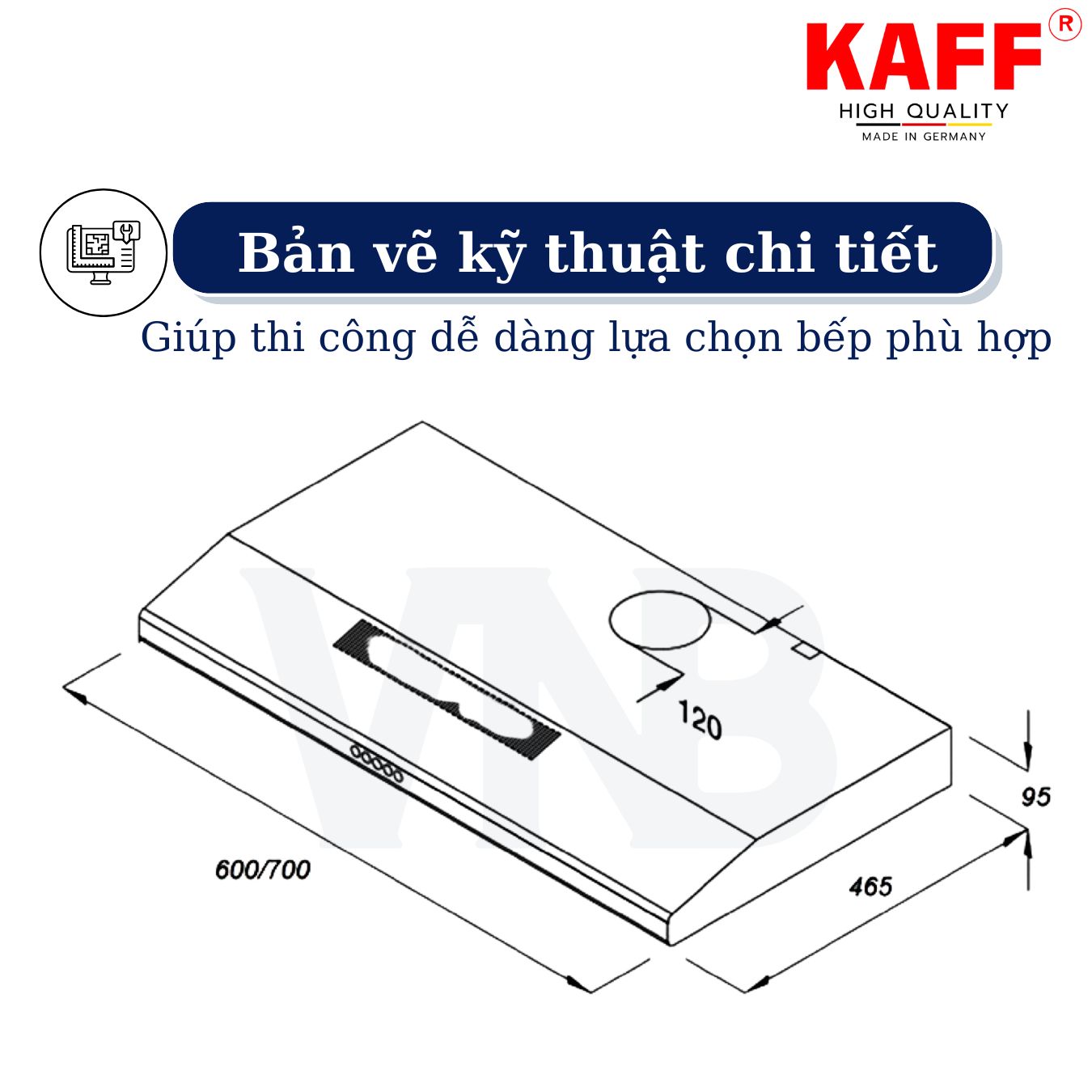 Máy hút mùi cổ điển màu đen 600mm KAFF KF_SL60KB Tặng bộ lọc than thay thế _ Hàng Chính Hãng