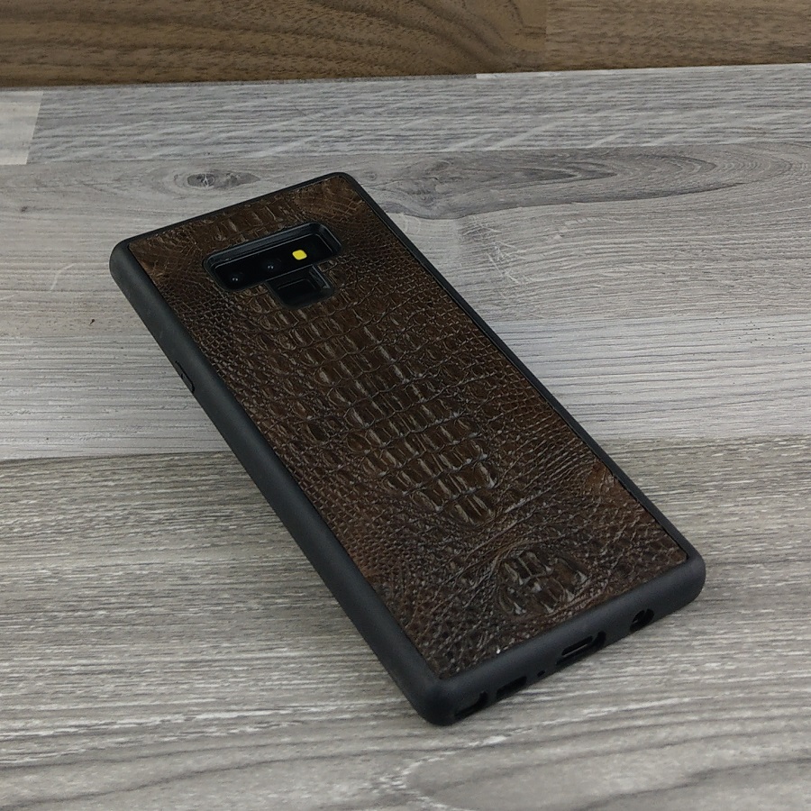 Ốp Lưng dành cho Samsung Galaxy Note 9 Da Cá Sấu Có Gù Màu Nâu Đất