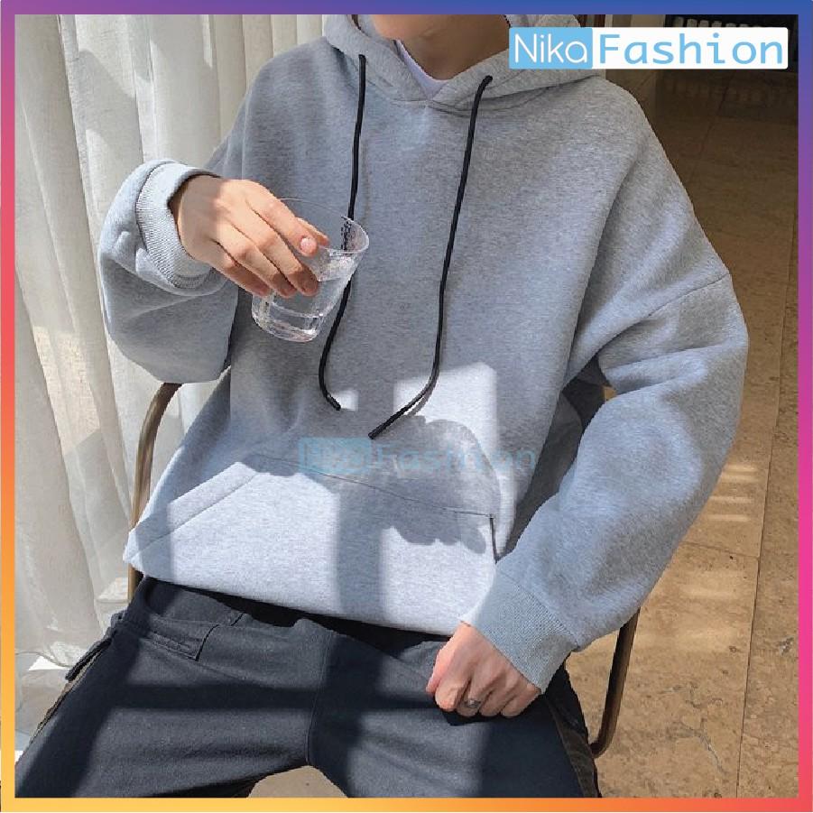 Nikafashion Áo Hoodie Nón Unisex Nam Nữ Chất Vải Nỉ Freesize 1 kích cỡ Form Dáng Rộng Dưới 65kg Mặc Đẹp S.T.I.C.K
