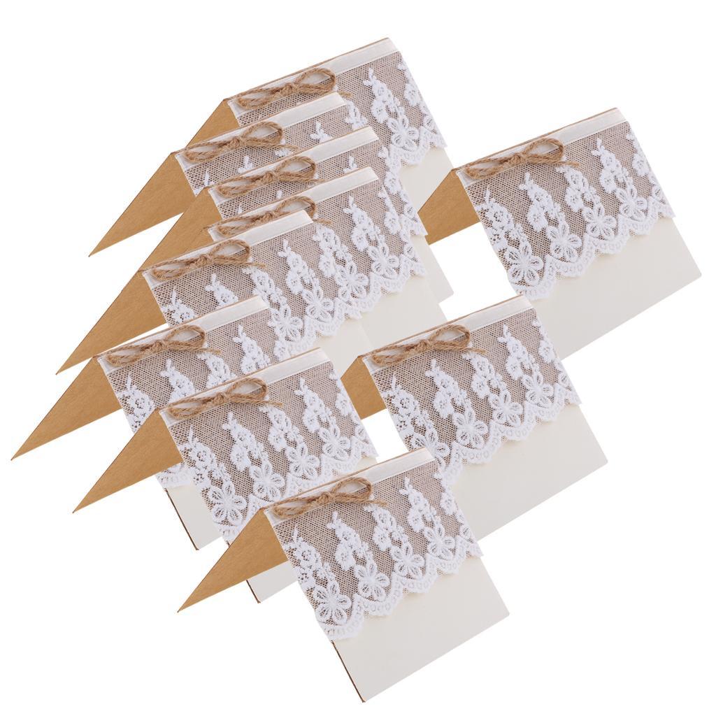 10 place cards place cards invitations cards wedding made of lace