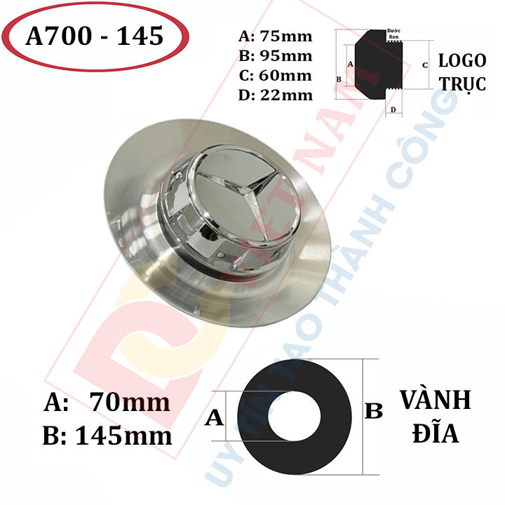 01 chiếc Logo chụp mâm, ốp lazang bánh xe ô tô Maybach A700
