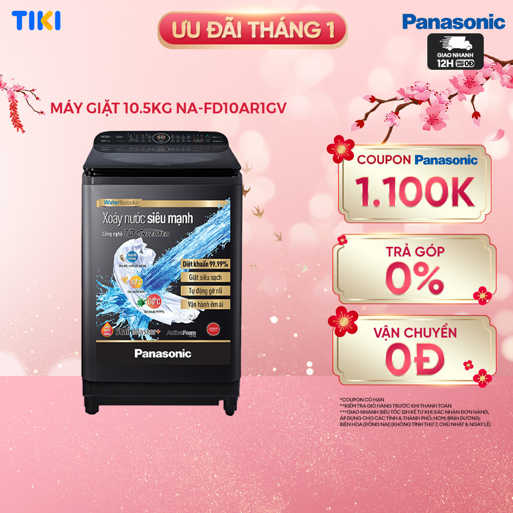Máy Giặt Cửa Trên Panasonic 10.5KG NA-FD10AR1GV - Hàng Chính Hãng