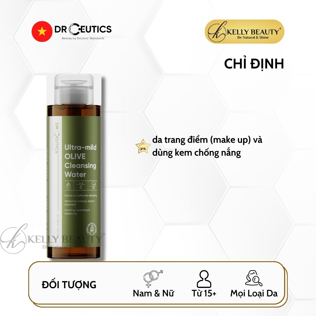 Nước Tẩy Trang DrCeutics Ultra-Mild Olive Cleansing Water - Kelly Beauty