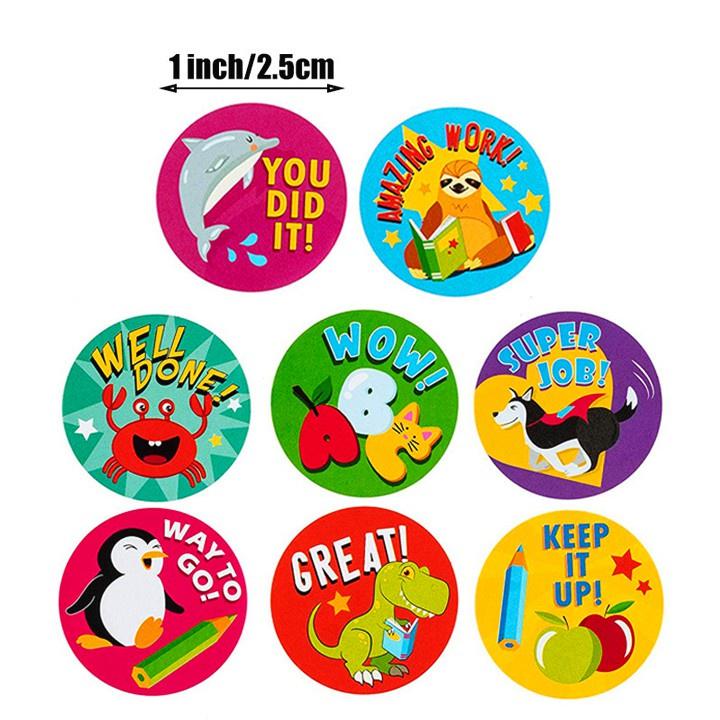 Sticker cuộn lời khen - 500 stickers - Nhãn dán khích lệ khen thưởng học tập