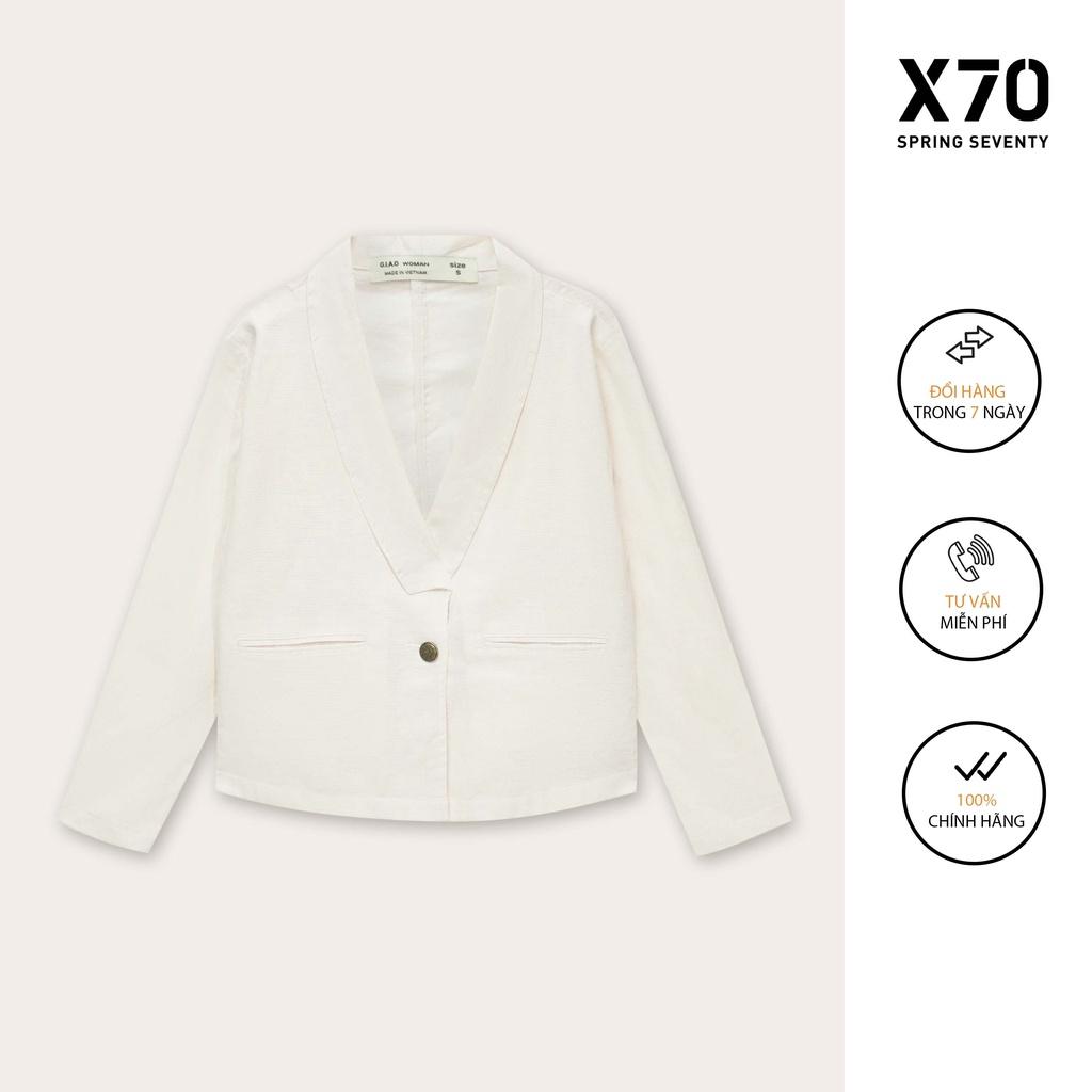 Áo Blazer Nữ Linen Kiểu Dáng Tay Dài Thiết Kế Nút Cài Thời Trang X70 - 02660002