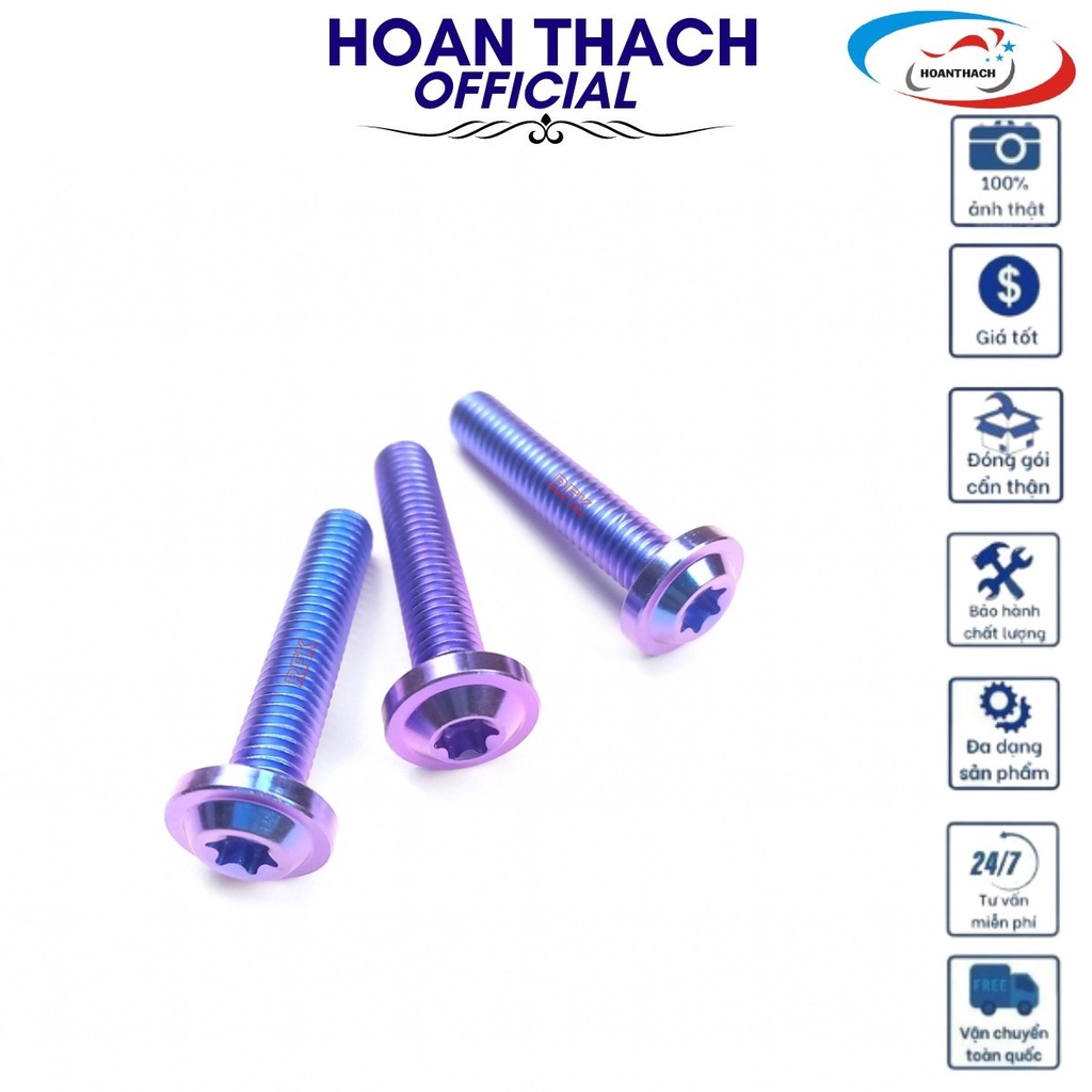 Ốc Gr5 8L40 Đầu Dù Xanh Tím gắn nhiều dòng xe máy SP016448 (giá 1 con)