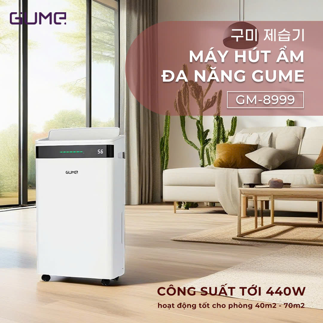 Máy Hút Ẩm Đa Năng Gume Hàn Quốc- GM-8999 - Bảo Hành 12 Tháng Hàng chính hãng