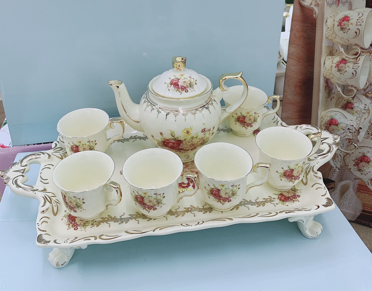 BỘ BÌNH TRÀ Ý BẰNG SỨ MANG PHONG CÁCH TÂN CỔ ĐIỂN SANG TRỌNG TINH TẾ - ANTH615