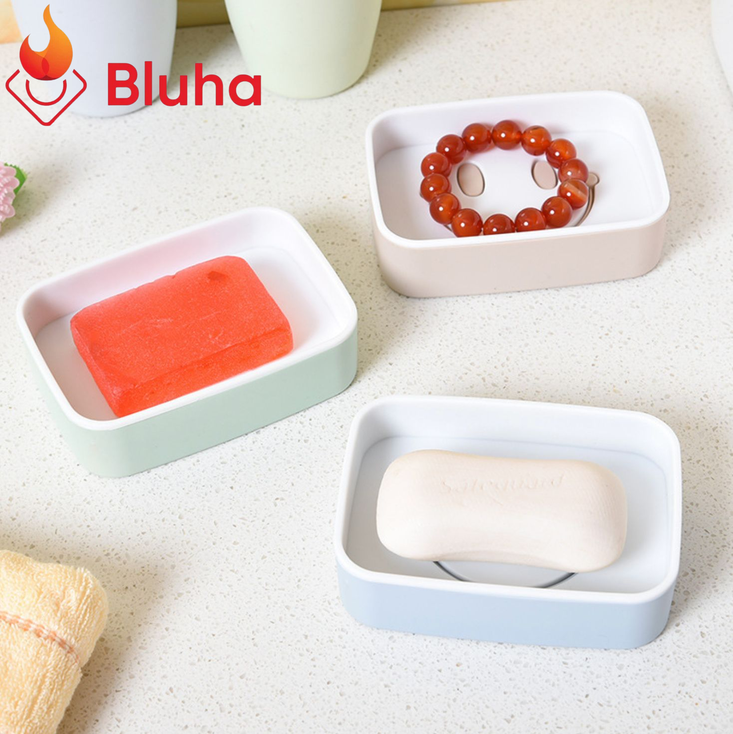 Kệ để Xà bông tắm hình Mặt cười Dán tường, Kệ Xà phòng nhựa ABS cao cấp - Màu Ngẫu Nhiên
