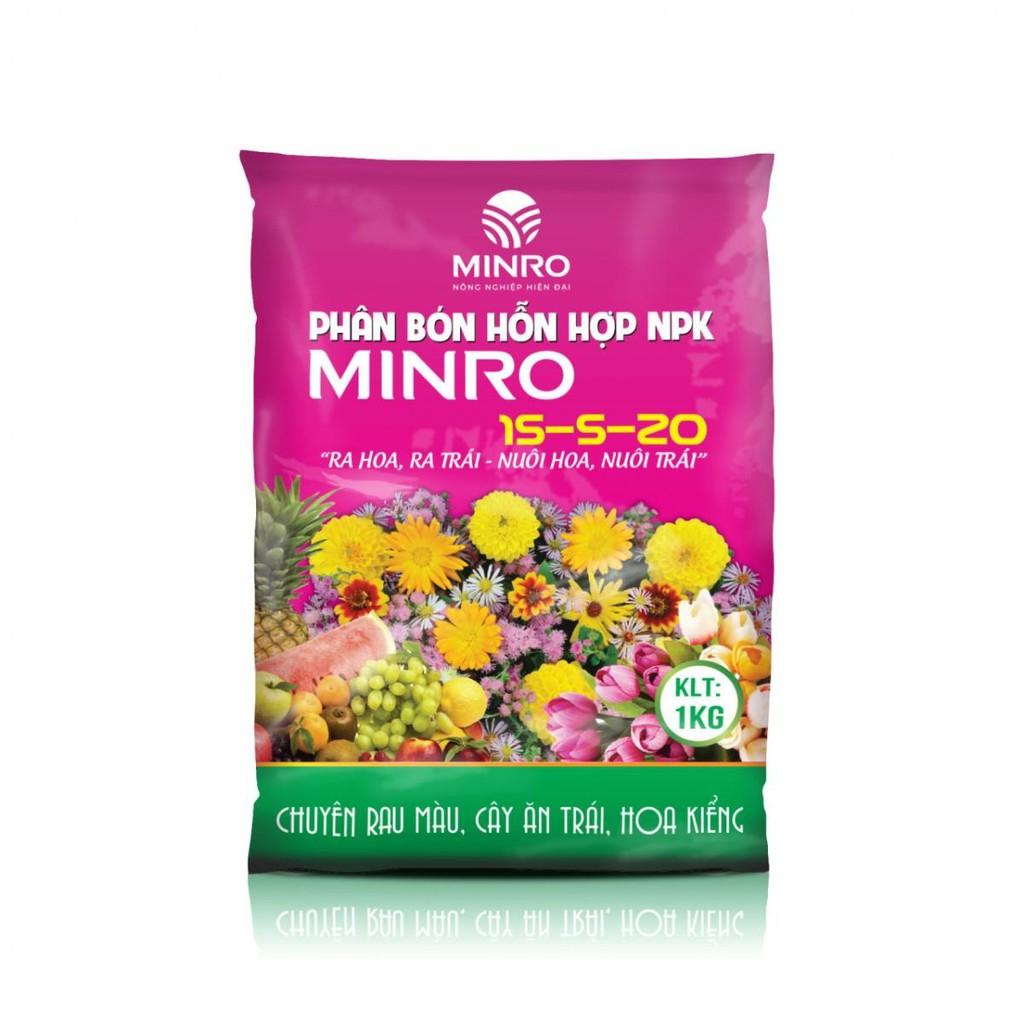 Phân Bón NPK MINRO 15-5-20 Ra Hoa, Đậu Trái Gói 1kg