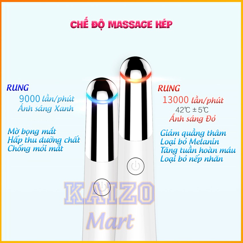 Bộ dụng cụ thanh lăn massage mặt thon gọn trẻ hóa da - máy matxa mắt chống nhăn loại bỏ quầng thâm, mờ bọng mắt MIANZ GROUP