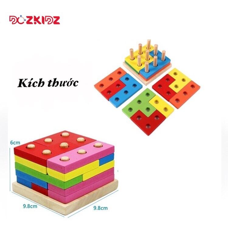 Đồ chơi gỗ thông minh- Xiên cọc zic zắc tư duy Logic - DOZKIDZ