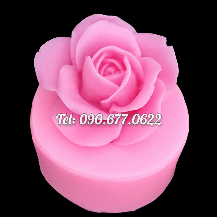 Khuôn silicone làm rau câu hoa hồng cánh bầu loại 7 cm - Mã số 1457