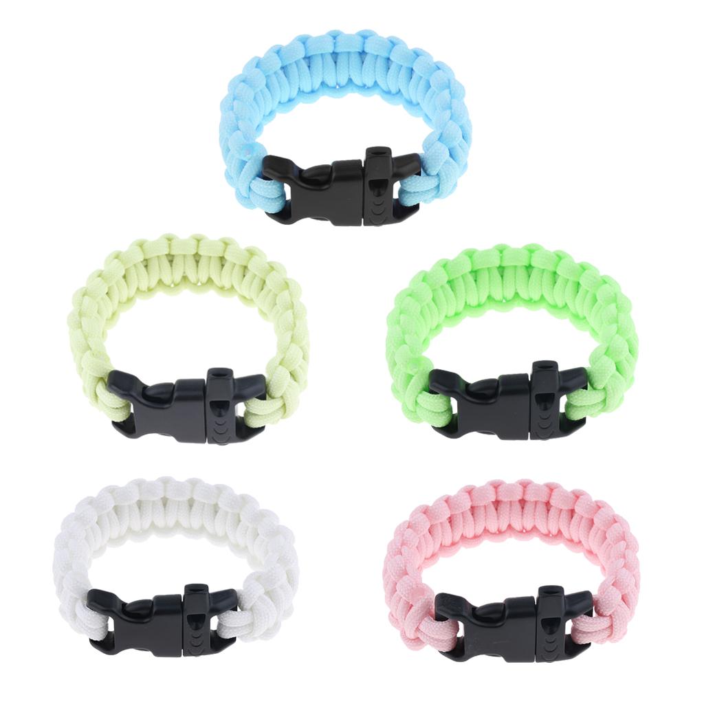 Outdoor Camping Hiking Survival Rope Paracord Bracelet with Buckle yellow