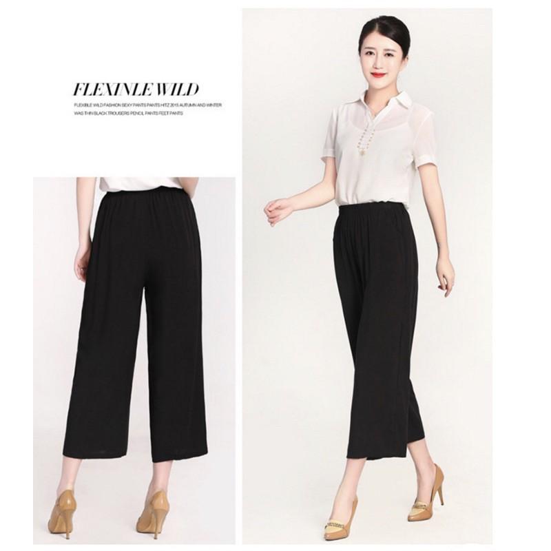 Quần lửng ống rộng nữ đẹp