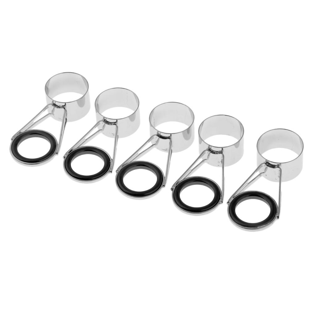 5pcs Stainless Steel Fishing Rod Guides Rod Repair Kit DIY Eye Rings