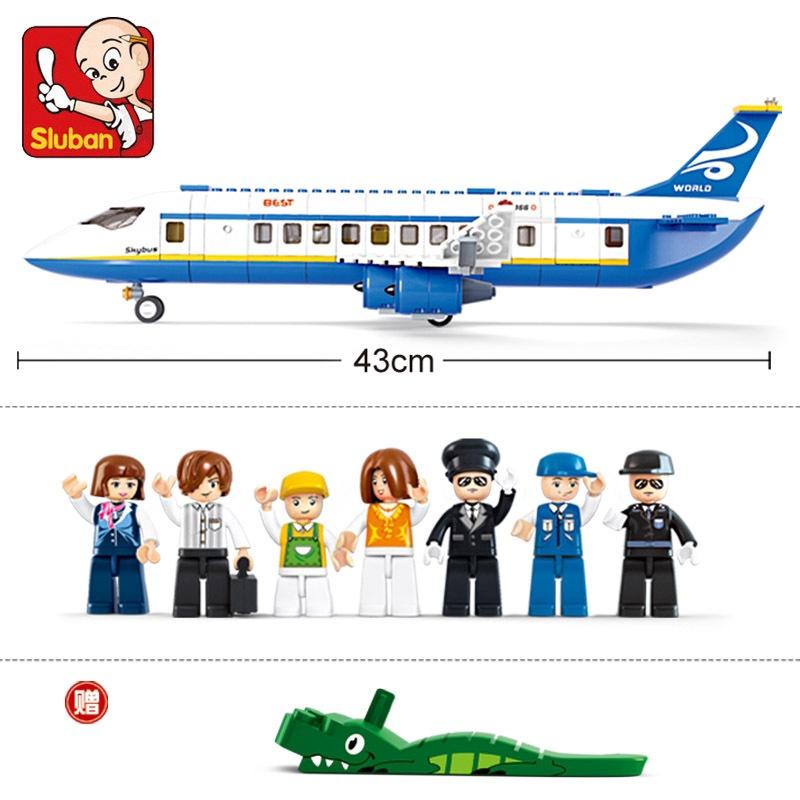 (463 mảnh)  Đồ chơi xếp hình Đồ chơi lego cho bé lắp ráp máy bay chở khách model Sluban B0366