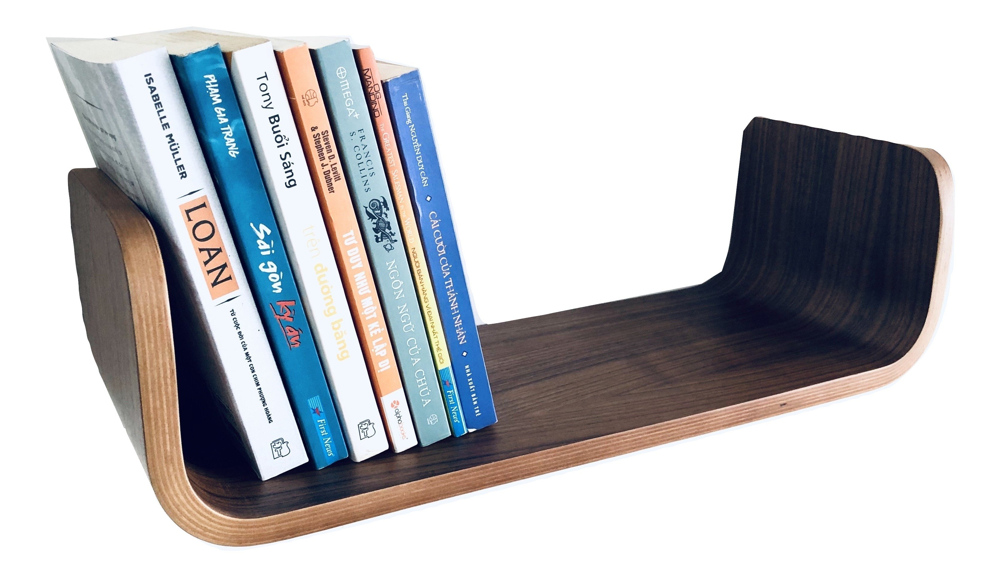 Kệ Sách Treo Tường Uốn Cong Book Shelf BS0205 - Walnut