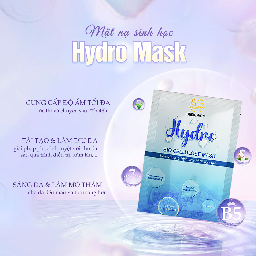 [MUA 5 TẶNG 12] COMBO 5 MẶT NẠ HYDRO BIO MASK BESKINATY CẤP ẨM CHUYÊN SÂU CHO DA