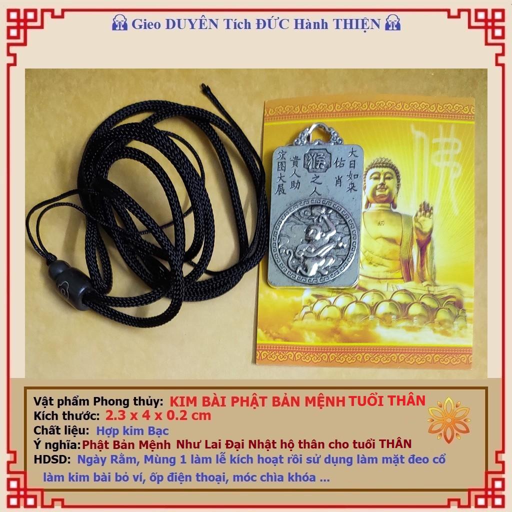 Kim Bài Phật Bản Mệnh tuổi THÂN - Như Lai Đại Nhật