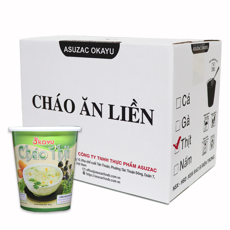 Thùng cháo thịt Asuzac (12 ly x 36g)