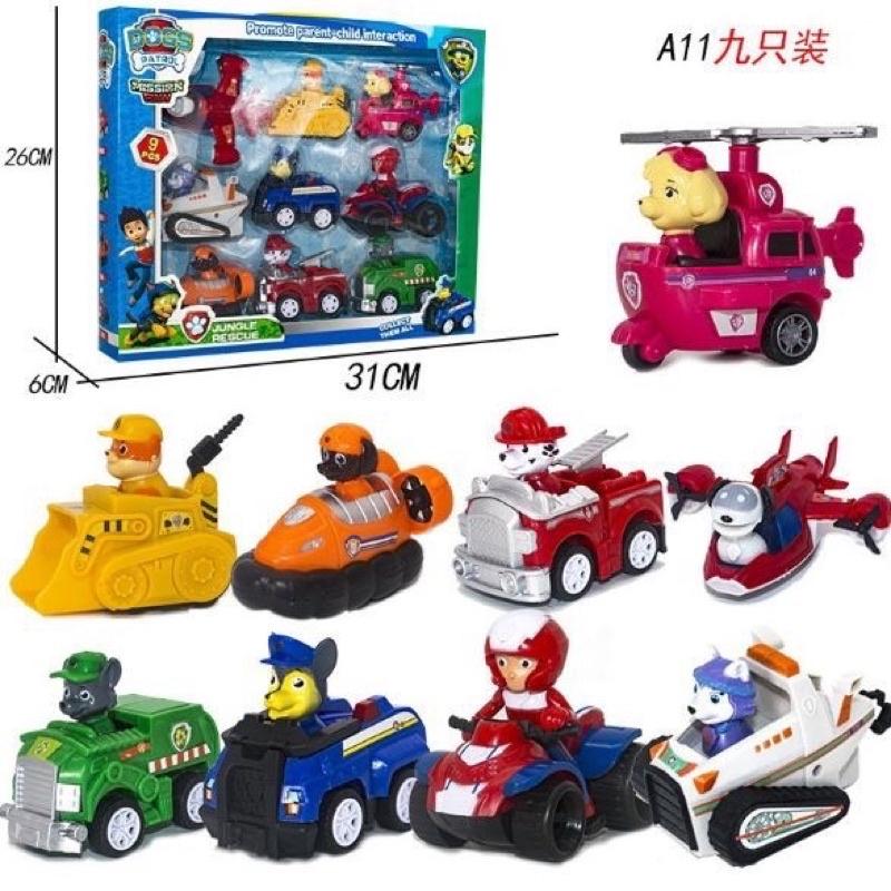 Đồ chơi Biệt Đội chó cứu hộ Paw Patrol 9 nhân vật và 9 xe A11