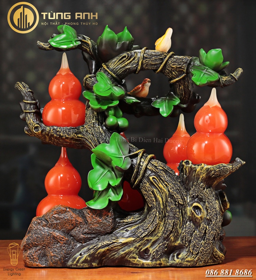 Hồ Lô Phong Thủy Cao 43cm - Ba Màu Sắc Trang Nhã - Vật Phẩm Hút Tài Lộc - Trang Trí Phòng Khách - Làm Món Quà Tân Gia