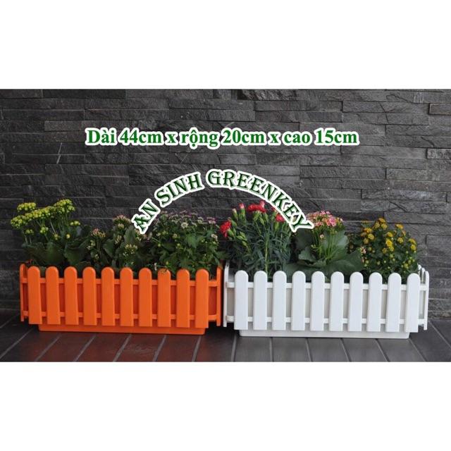 Chậu Nhựa Hàng Rào Size To - kích thước 45x20x15cm - Hàng Loại 1 Dày, Bóng Đẹp - dùng trồng hoa, cây