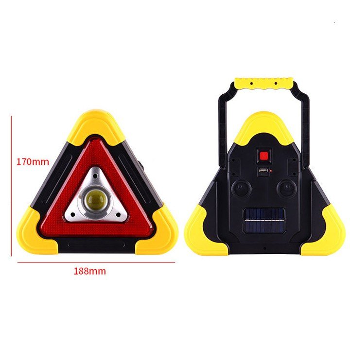 Đèn LED Cảnh Báo Nguy Hiểm Cho Ô Tô - Kiêm Sạc Dự Phòng Điện Thoại - Sạc Bằng Năng Lượng Mặt Trời