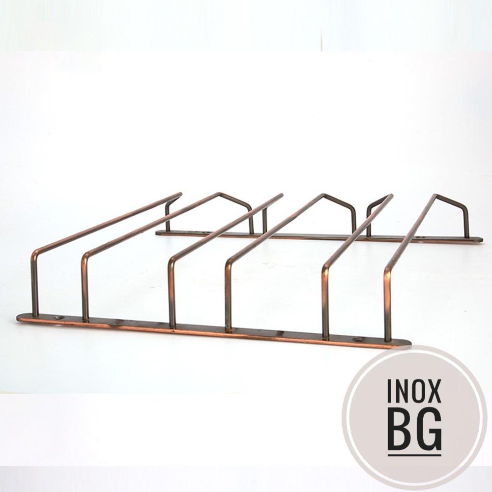 GIÁ TREO LY ÚP NGƯỢC BẮT TRẦN TỦ MÀU NÂU ĐỒNG 1-4 HÀNG
