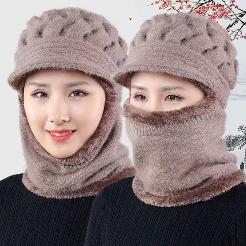Mũ len trung niên nữ lót nỉ dày ấm cho bà cho mẹ