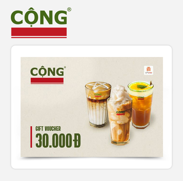 Cộng Cà Phê - Voucher Cộng Cà Phê 30K