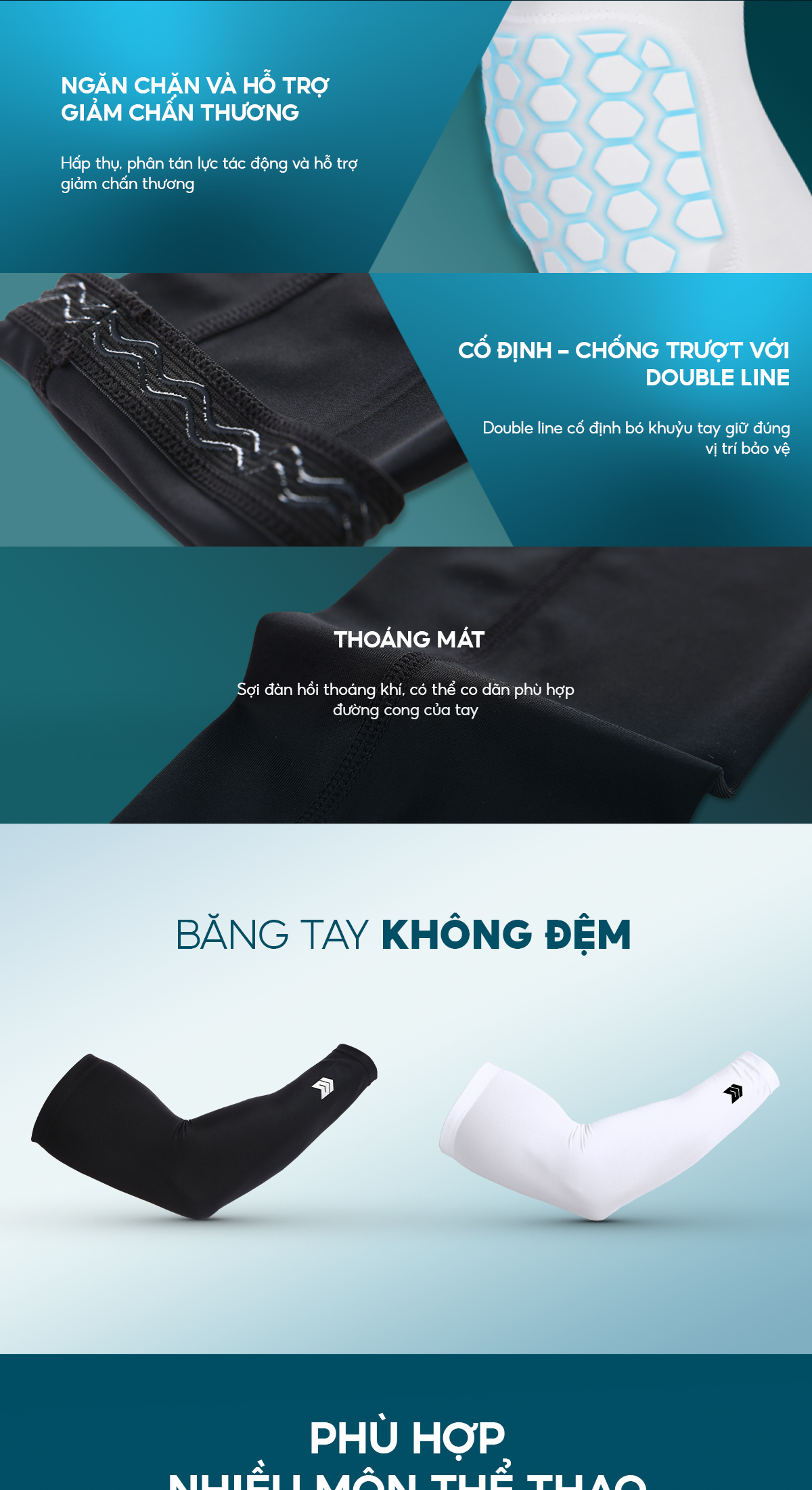 Băng bảo vệ khuỷu tay Găng ống tay thể thao Redikick arm sleeve có đệm chống chấn thương Đá Bóng Bóng rổ Bóng chuyền