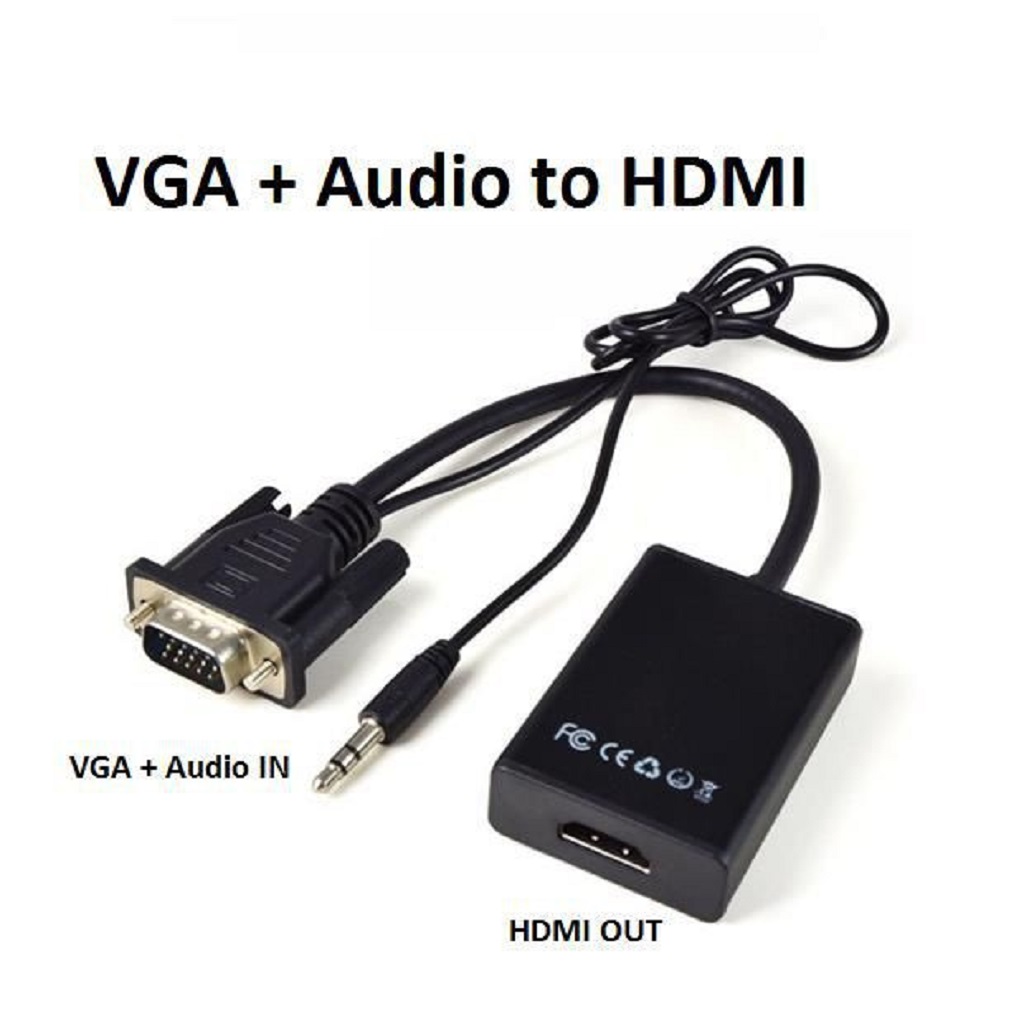 Cáp chuyển đổi tín hiệu VGA sang HDMI có audio- VGA to HDMI có AV - hàng chính hãng Vinetteam