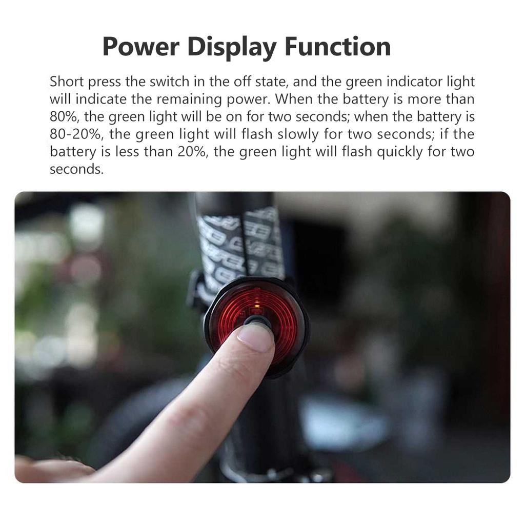 Đèn đuôi xe đạp thông minh Xiaomi Youpin TWOOC chống nước IPX6 sạc cổng USB