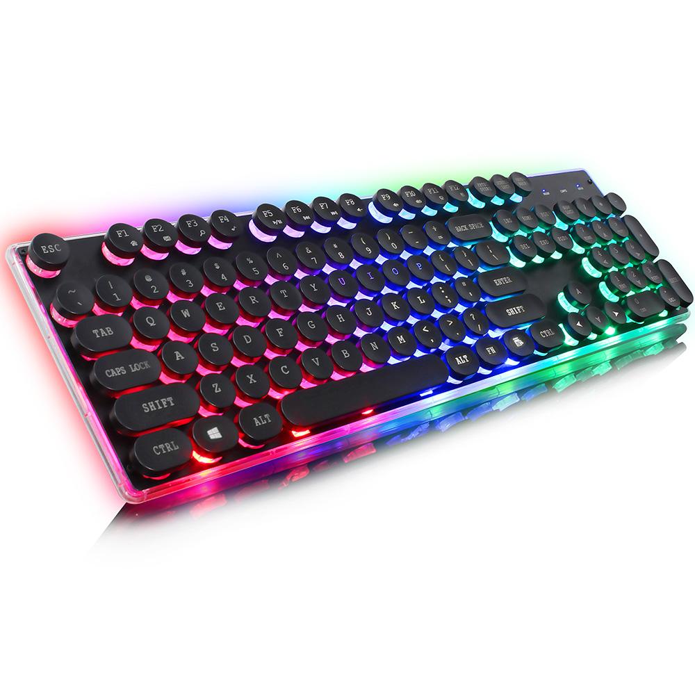 Bàn phím màng ZERODATE KB202 có dây,có đèn nền để chơi game 104 phím với Hiệu ứng ánh sáng có thể tùy chỉnh ABS