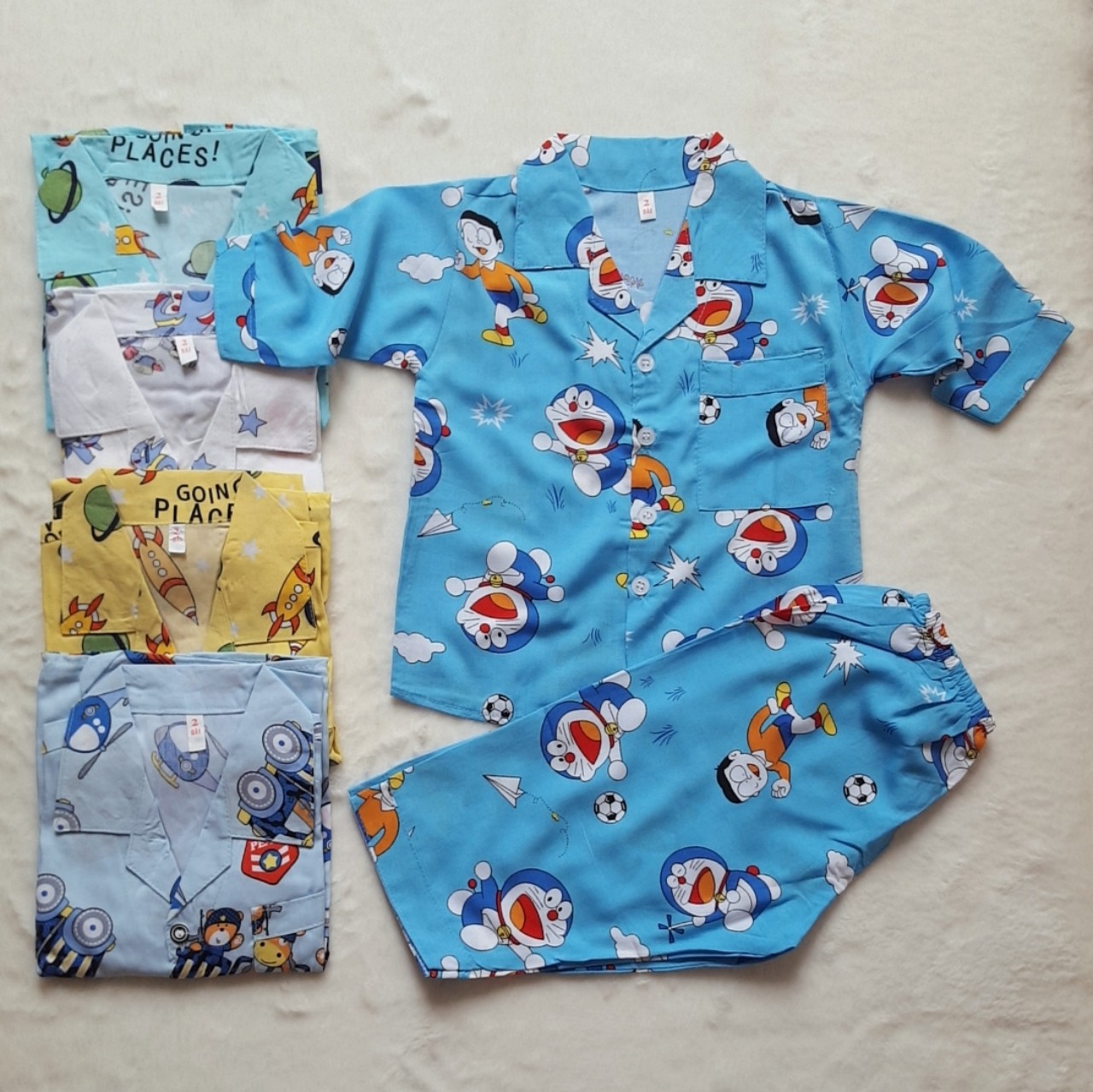 Combo 2 bộ quần áo trẻ em Tole, lanh PIJAMA tay dài quần dài cho bé trai Size 5 -23kg