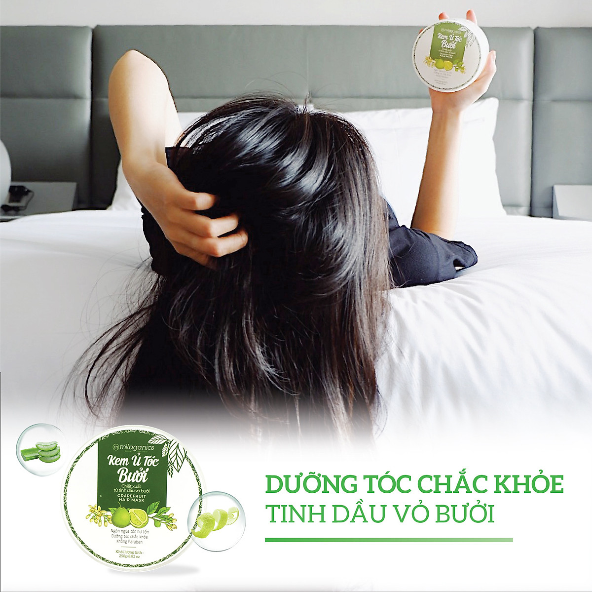 Kem Ủ Tóc Bưởi Milaganics 250G