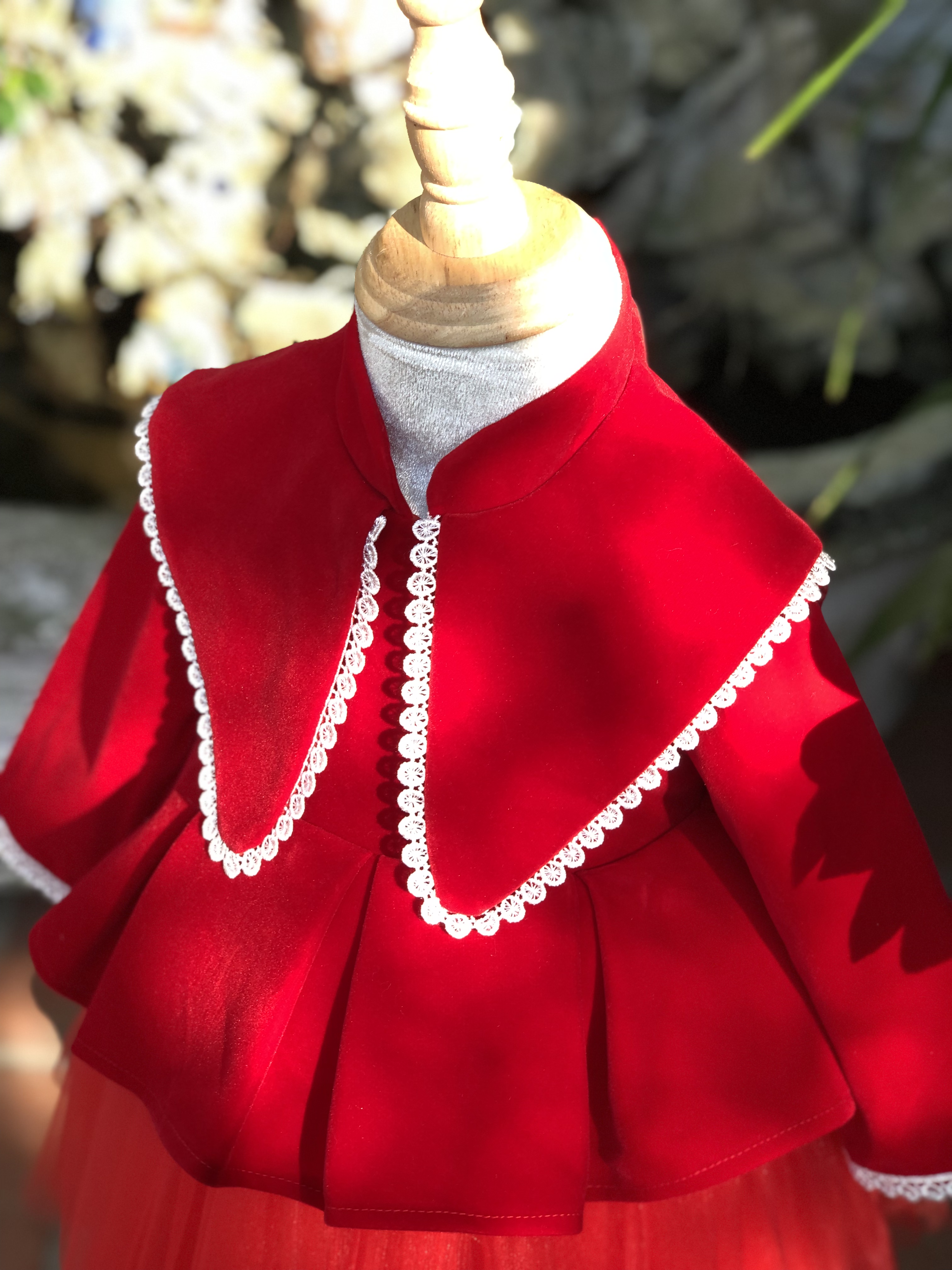 Váy nhung cho bé, váy bé gái thu đông BabyShine chất nhung đỏ cao cấp, phù hợp cho bé mặc vào mùa đông, các dịp lễ tết, sinh nhậl, size 8kg-26kg(1-8 tuổi)