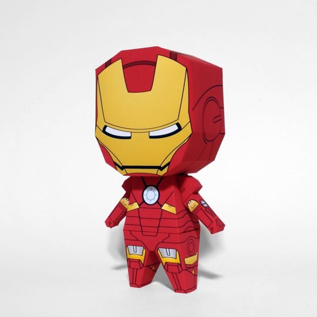 Mô hình giấy Marvel Avengers Robot Chibi Iron Man