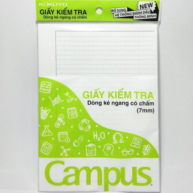 Giấy kiểm tra dòng kẻ ngang có chấm Campus TP-BS70G-25 - Màu xanh lá